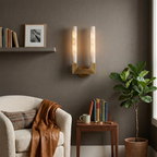 Linear Cylindrical Alabaster Wall Sconce