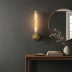 Linear Cylindrical Alabaster Wall Sconce