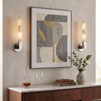 Linear Cylindrical Alabaster Wall Sconce
