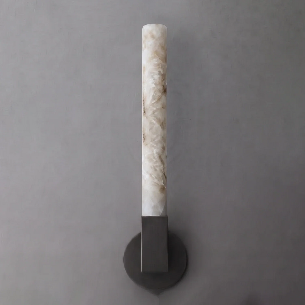 Linear Cylindrical Alabaster Wall Sconce