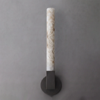 Linear Cylindrical Alabaster Wall Sconce