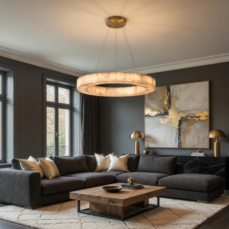 Owens Alabaster Chandelier by Bling Lighting Studio