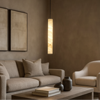 Moonshade Alabaster Pendant Light Classic material and finish detail