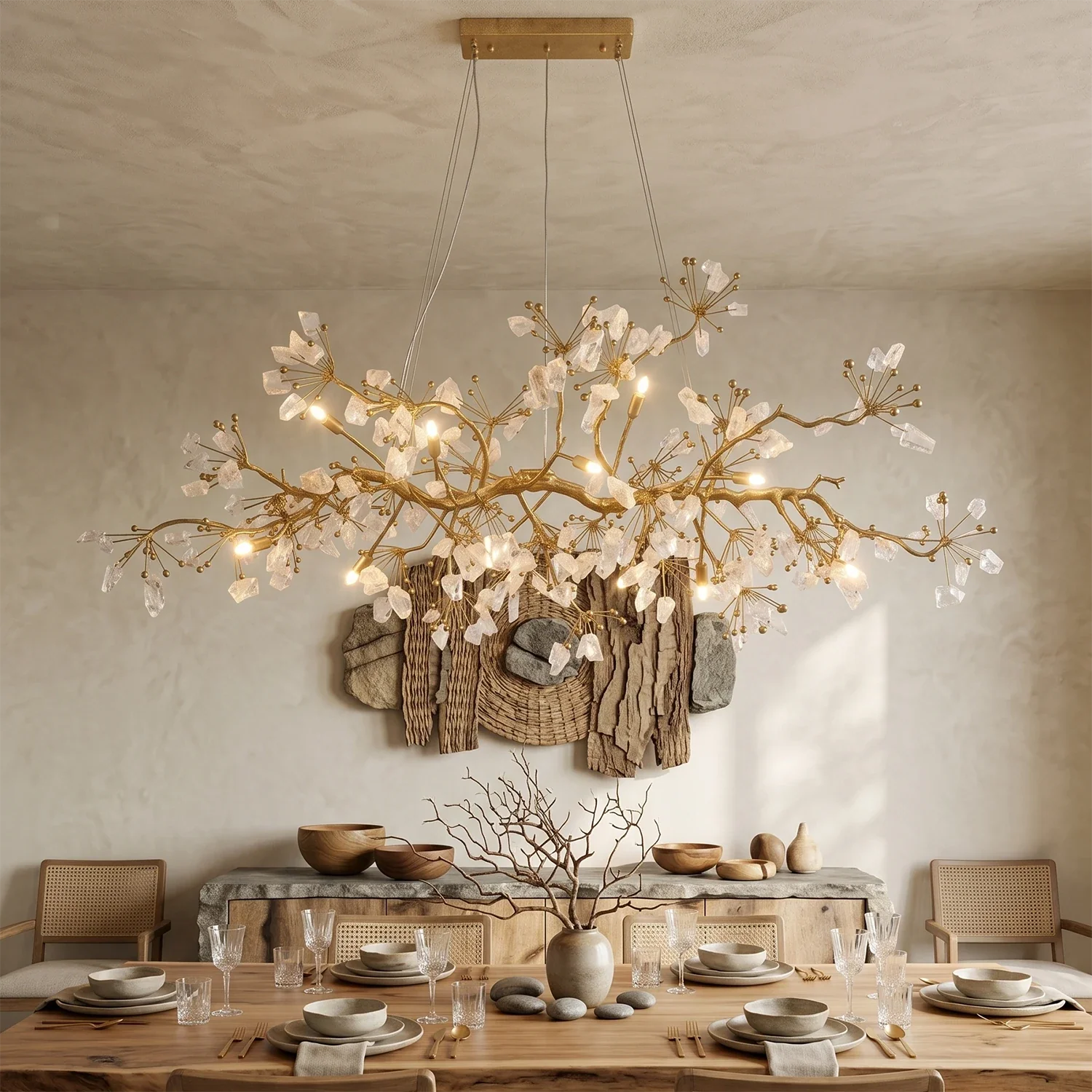 Luxury Glass Bloom Branch Chandelier