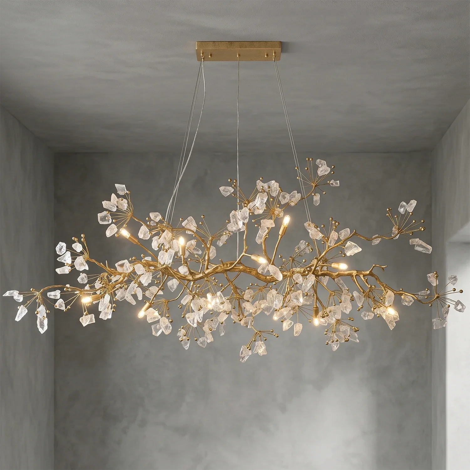 Luxury Glass Bloom Branch Chandelier