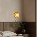 Moonshade Brass Alabaster Sconce by Bling Lighting Studio