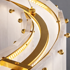 Stuart 31" Modern Alabaster & Crystal Round Chandelier product image