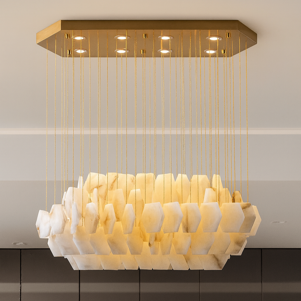 Arden Alabaster Chandelier material and finish detail