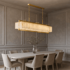 Valente Alabaster & Copper Modern Chandelier detail view