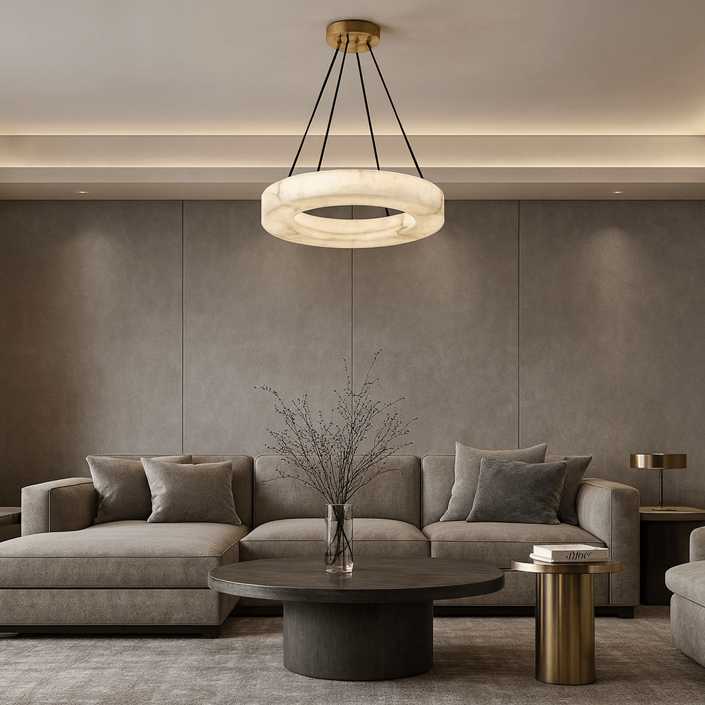 Palmer Alabaster Chandelier material and finish detail