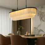 Marbella Alabaster Dining Chandelier detail view