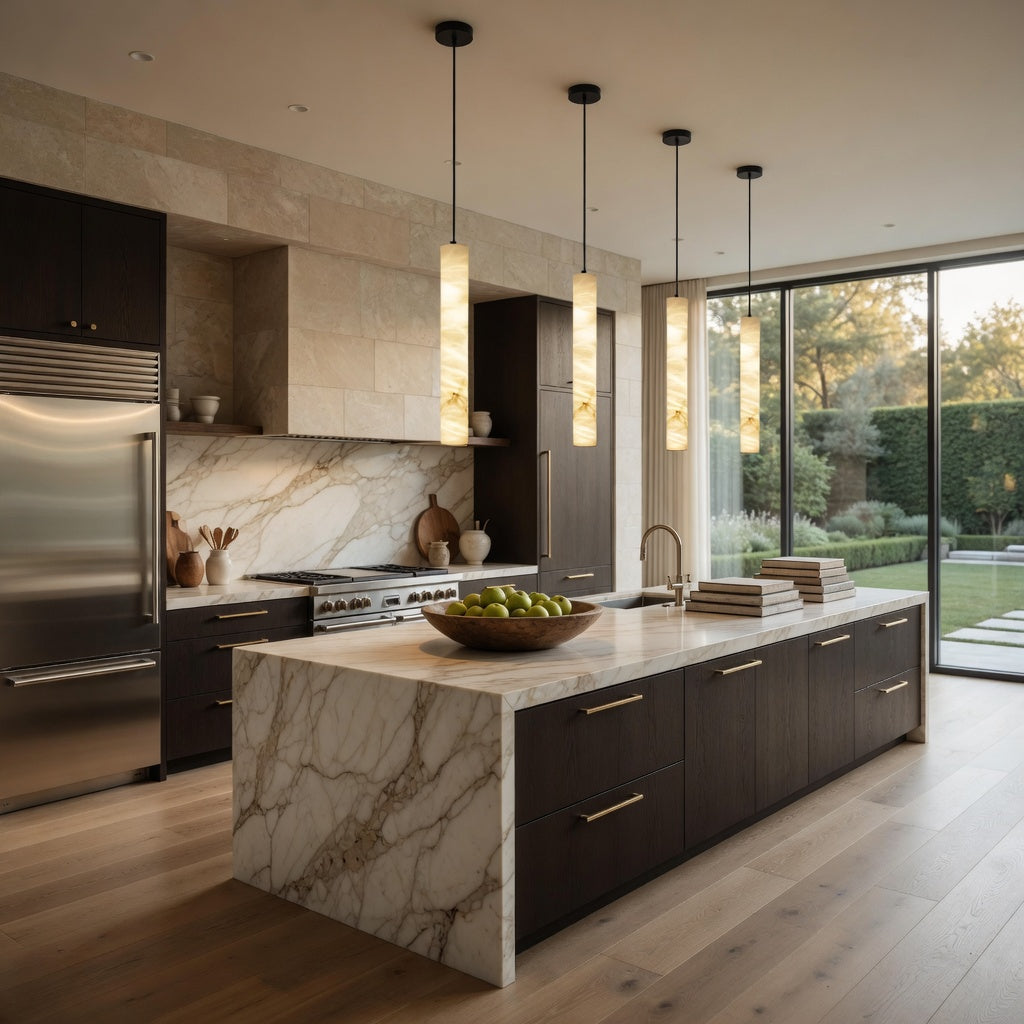 Moonshade Alabaster Pendant Light Classic detail view
