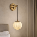 Horrin Alabaster Ball Wall Sconce by Bling Lighting Studio