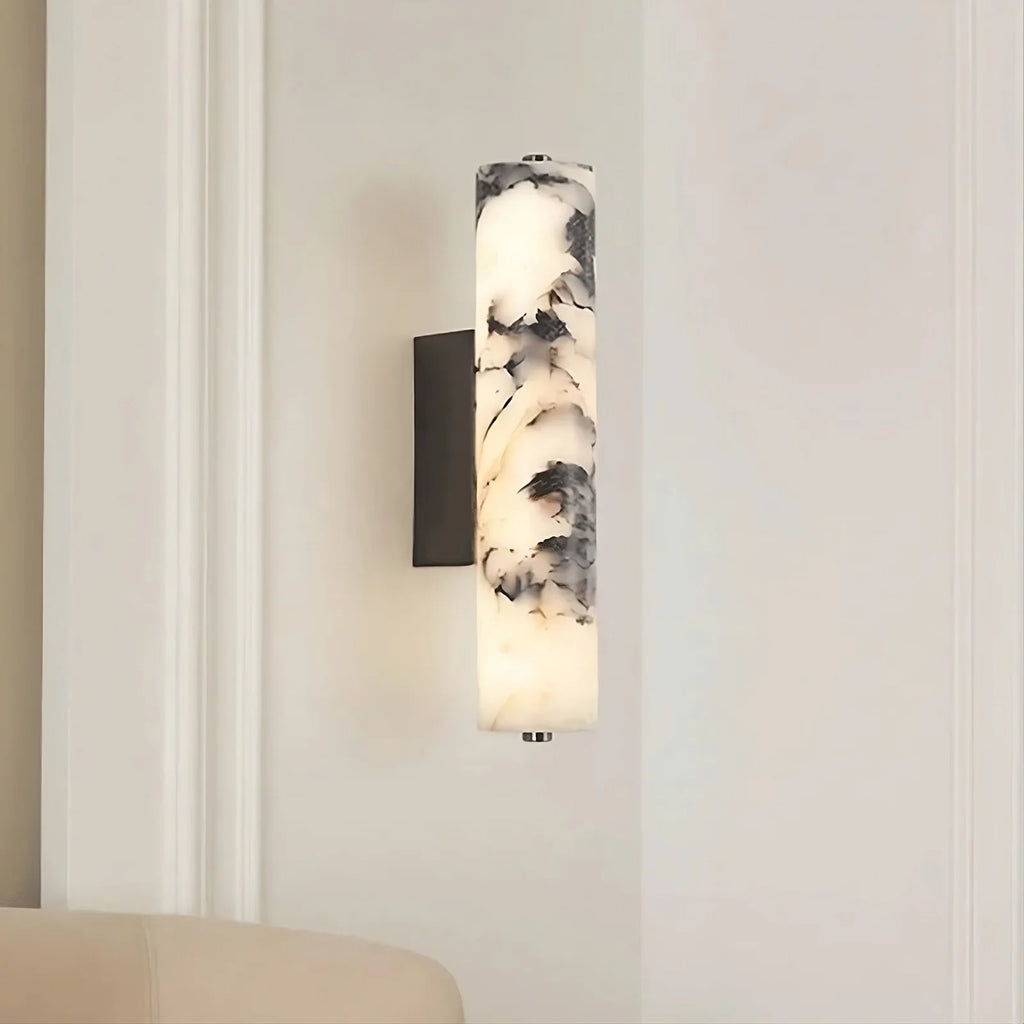 Valmont Alabaster Cylinder Wall Sconce detail view