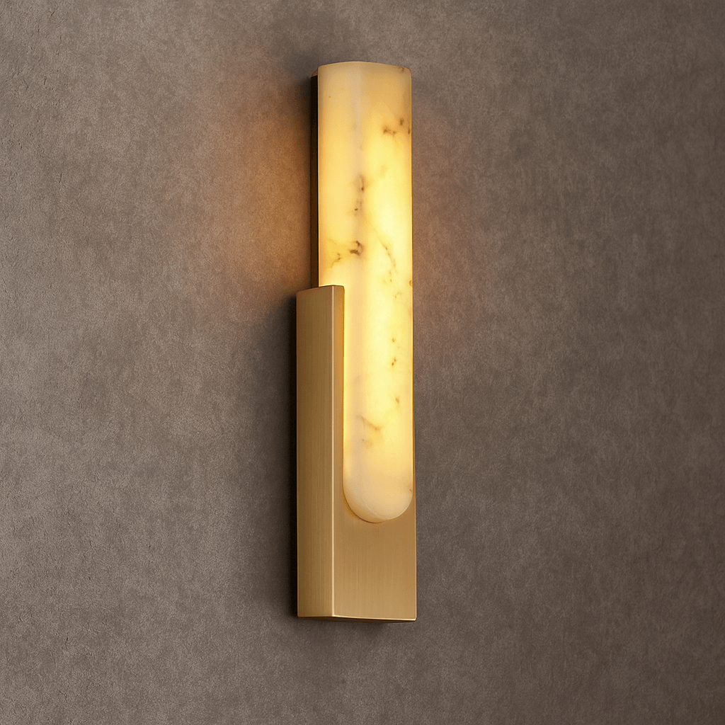 Wexford Alabaster Wall Sconce material and finish detail