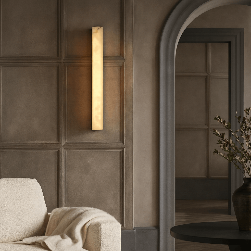 Linden Alabaster Wall Sconce detail view
