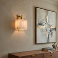 Stuart Modern Alabaster & Copper Wall Sconce by Bling Lighting Studio