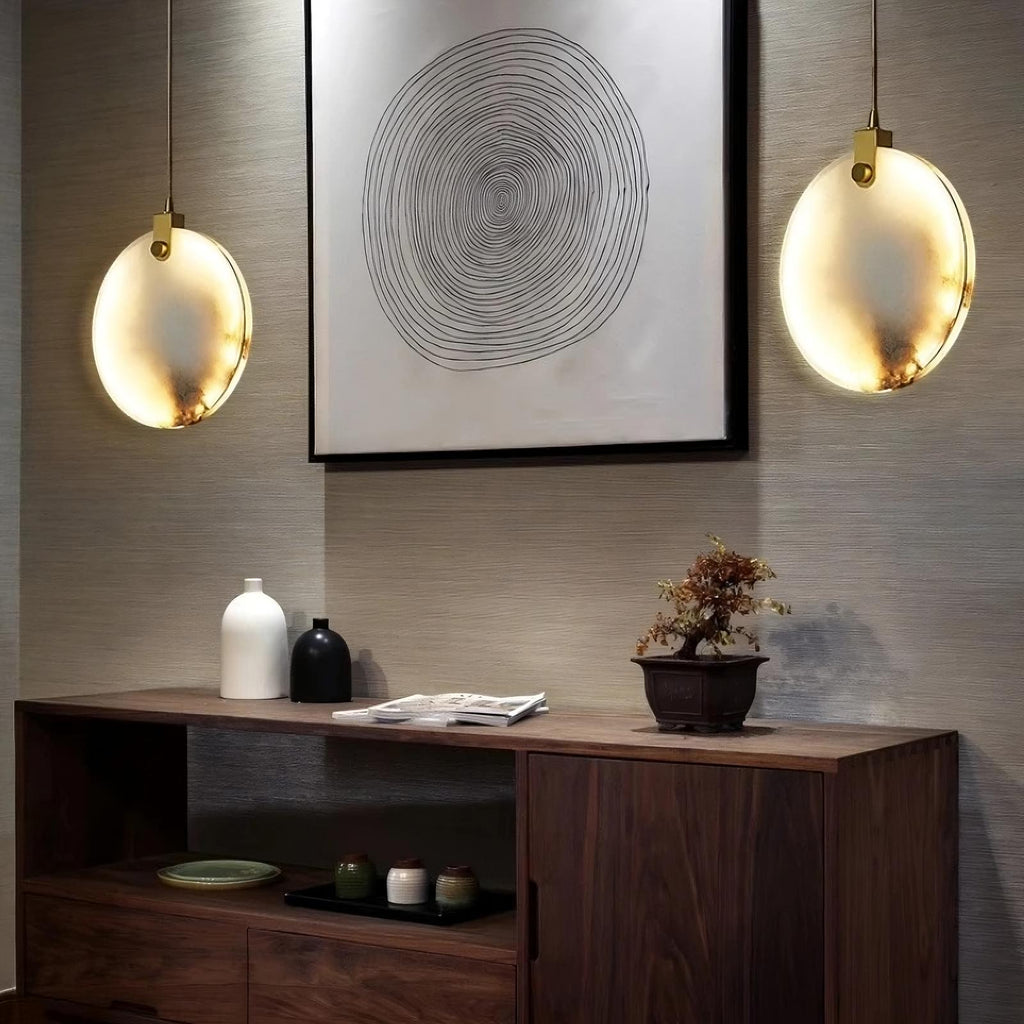 Moonshade Natural Alabaster Pendant Light additional product view