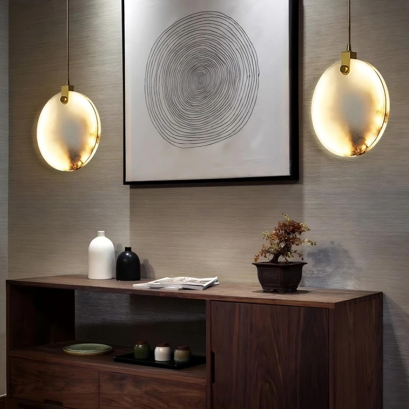 Moonshade Natural Alabaster Pendant Light additional product view