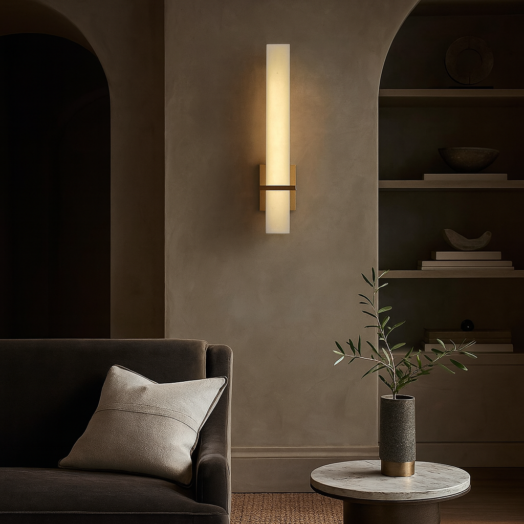 Varella Alabaster Wall Sconce detail view