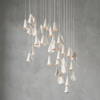 Modern Handmade Porcelain Petal Pendant Light