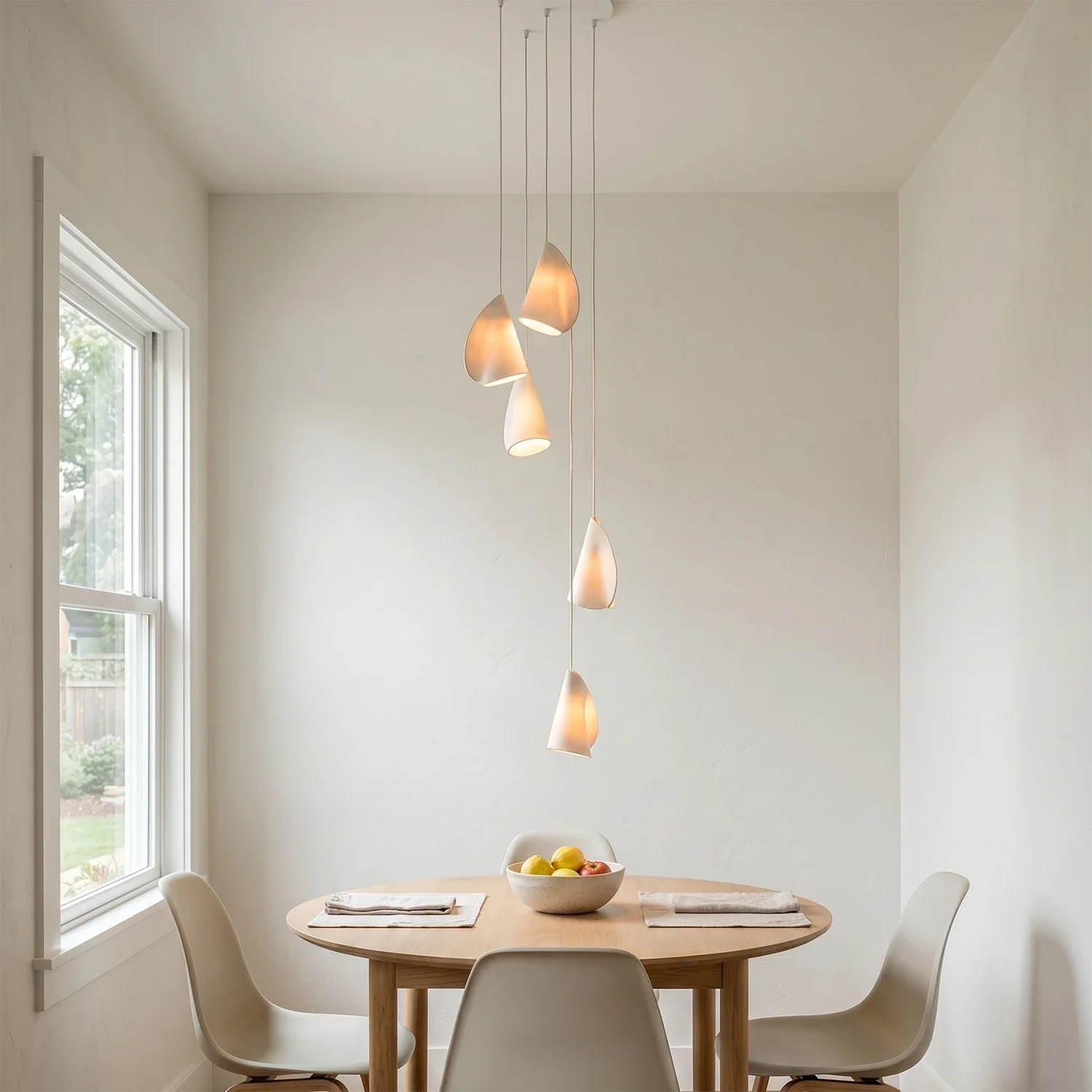 Modern Handmade Porcelain Petal Pendant Light