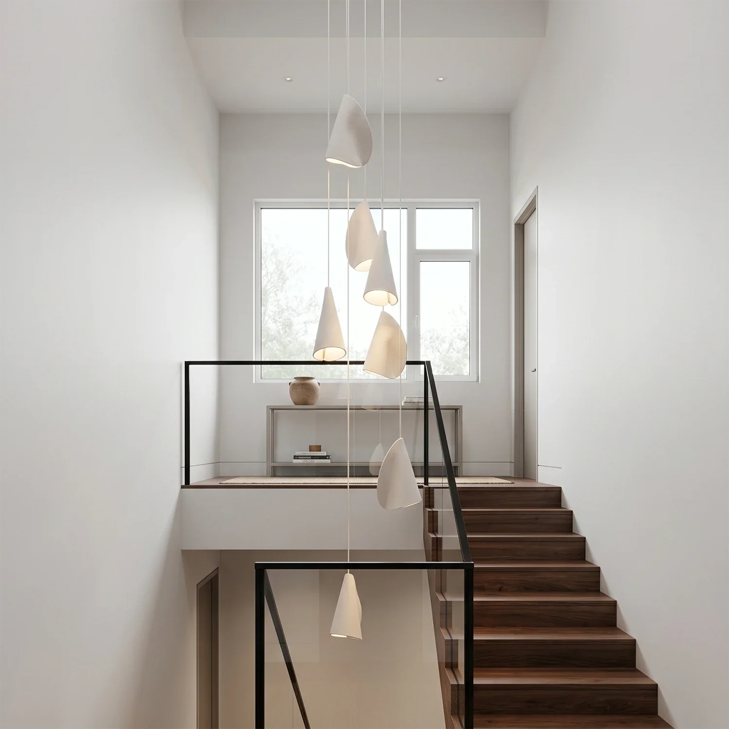 Modern Handmade Porcelain Petal Pendant Light
