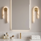 Modern J-Shape Alabaster Wall Sconce