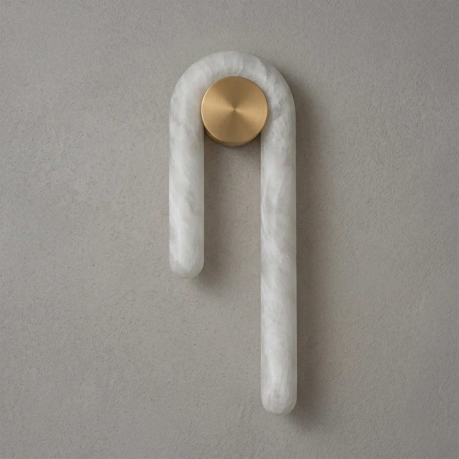 Modern J-Shape Alabaster Wall Sconce
