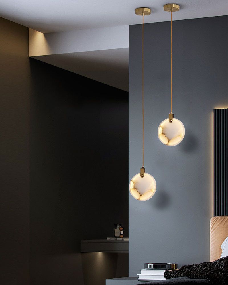 Postmodern Spanish Alabaster Brass Chandelier for Staircase material and finish detail