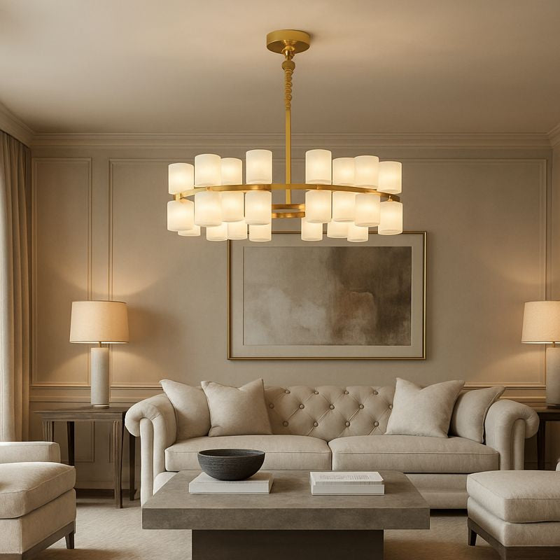 Lunara Alabaster Chandelier by Bling Lighting Studio