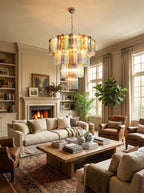 Multi Layered Stained Glass Chandelier product image