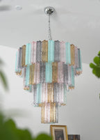 Multi Layered Stained Glass Chandelier product image