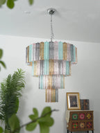Multi Layered Stained Glass Chandelier product image