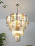 Multi Layered Stained Glass Chandelier product image