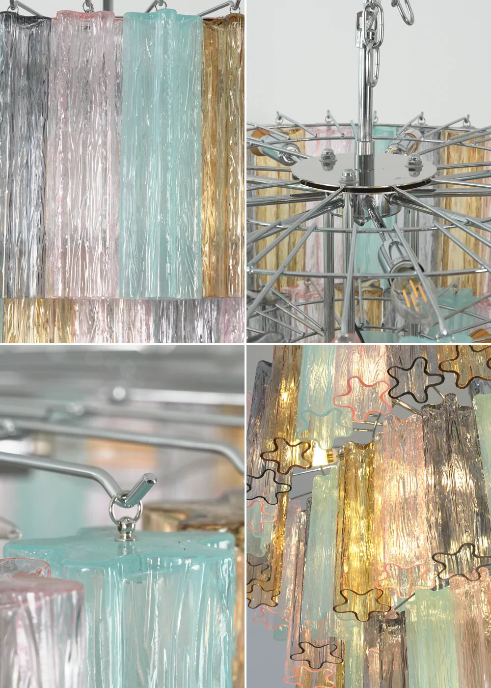 Multi Layered Stained Glass Chandelier product image