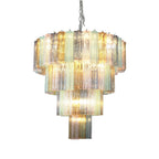 Multi Layered Stained Glass Chandelier by Bling Lighting Studio
