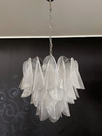 Murano Chandelier – Rondini – 41 glass leaves – Transparent