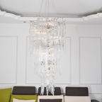 Luxury Crystal Branch Chandelier for Staircase material and finish detail