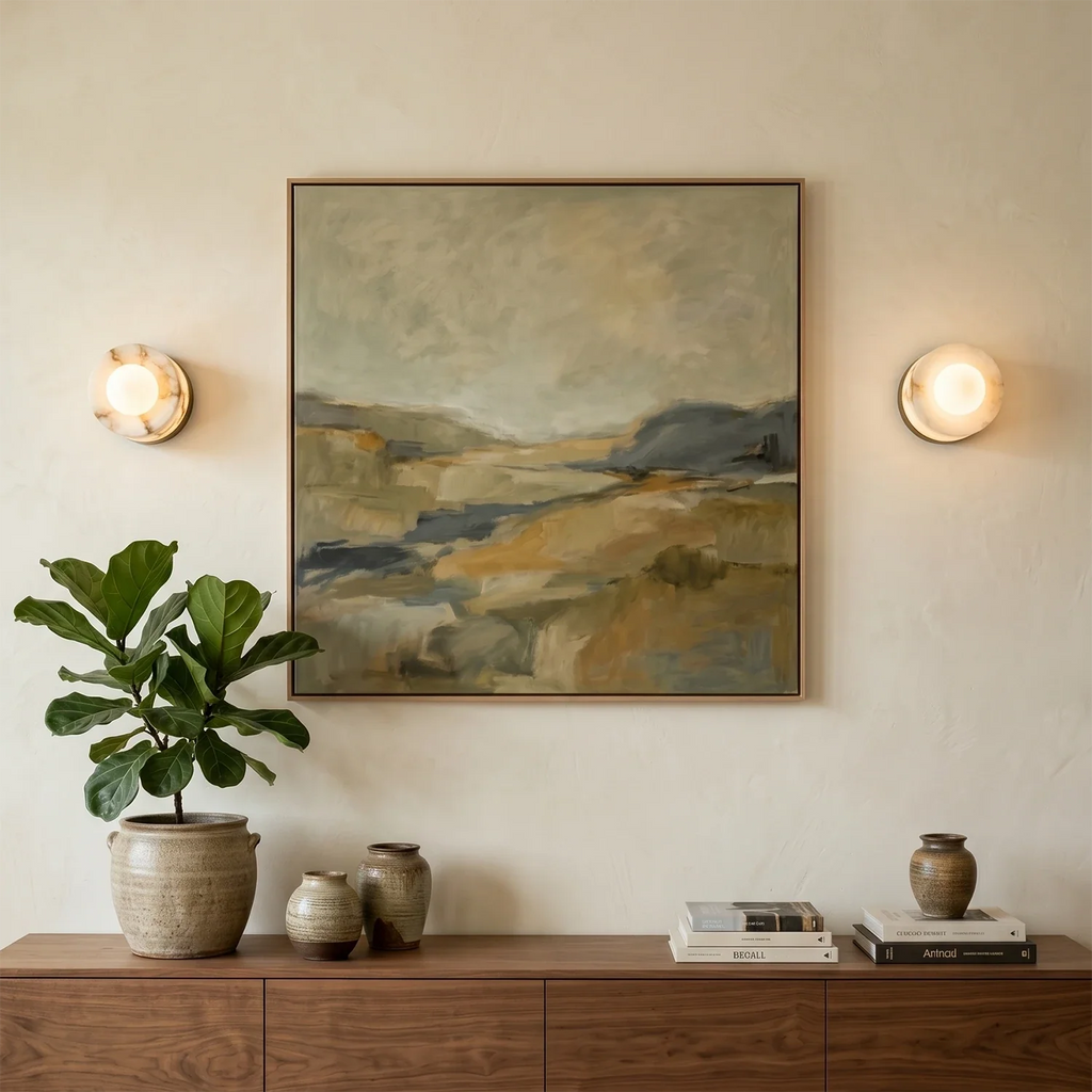 Orb Vessel Alabaster & Brass Wall Lamp