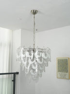 Oval Transparent Glass U Shape White Chandelier product image