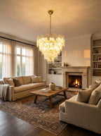 Oval Transparent Glass U Shape White Chandelier material and finish detail