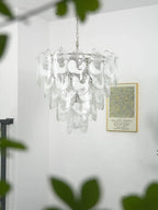Oval Transparent Glass U Shape White Chandelier product image