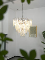 Oval Transparent Glass U Shape White Chandelier product image