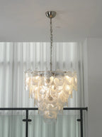 Oval Transparent Glass U Shape White Chandelier product image