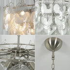 Oval Transparent Glass U Shape White Chandelier product image