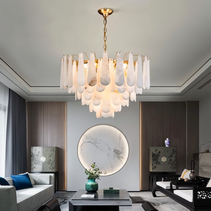 Patra Alabaster Chandelier by Bling Lighting Studio