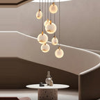 Moonshade Alabaster Disc Chandelier detail view