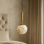 Solara Alabaster Orb Pendant by Bling Lighting Studio
