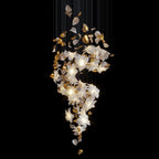 White Gold Blossom Cascade Chandelier